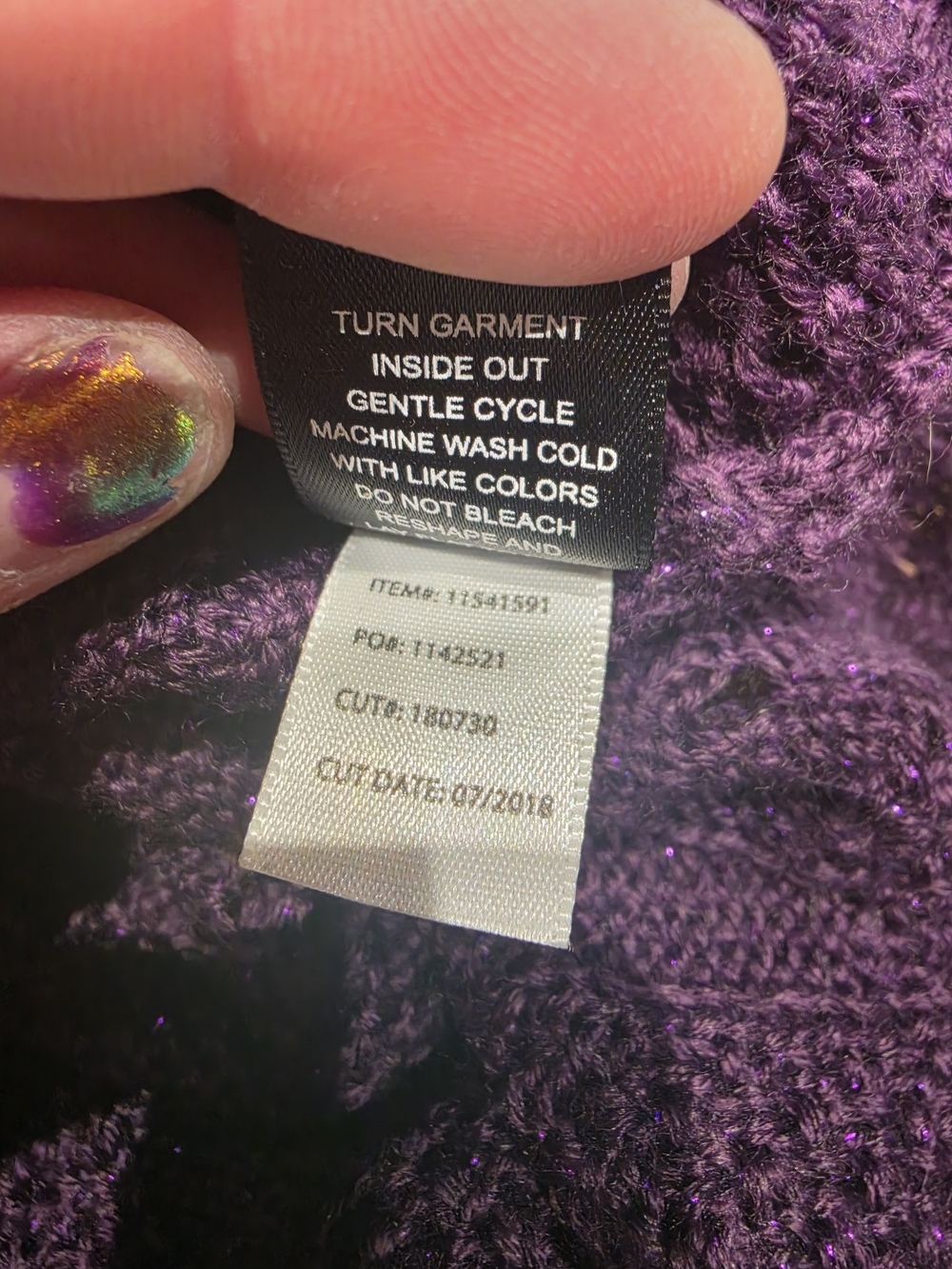 Torrid Sparkle Purple Cable-Knit V-Neck Sweater Size 2(18/20) image 3